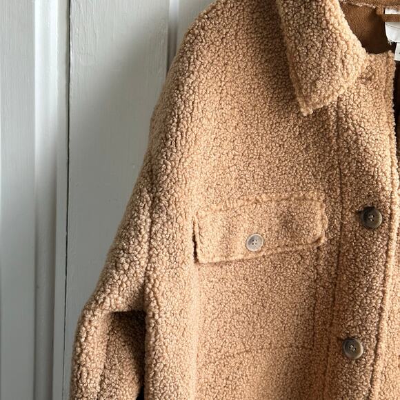 Joie Faux Sherpa Oversized Teddy Shirt Jacket - Picture 4 of 8